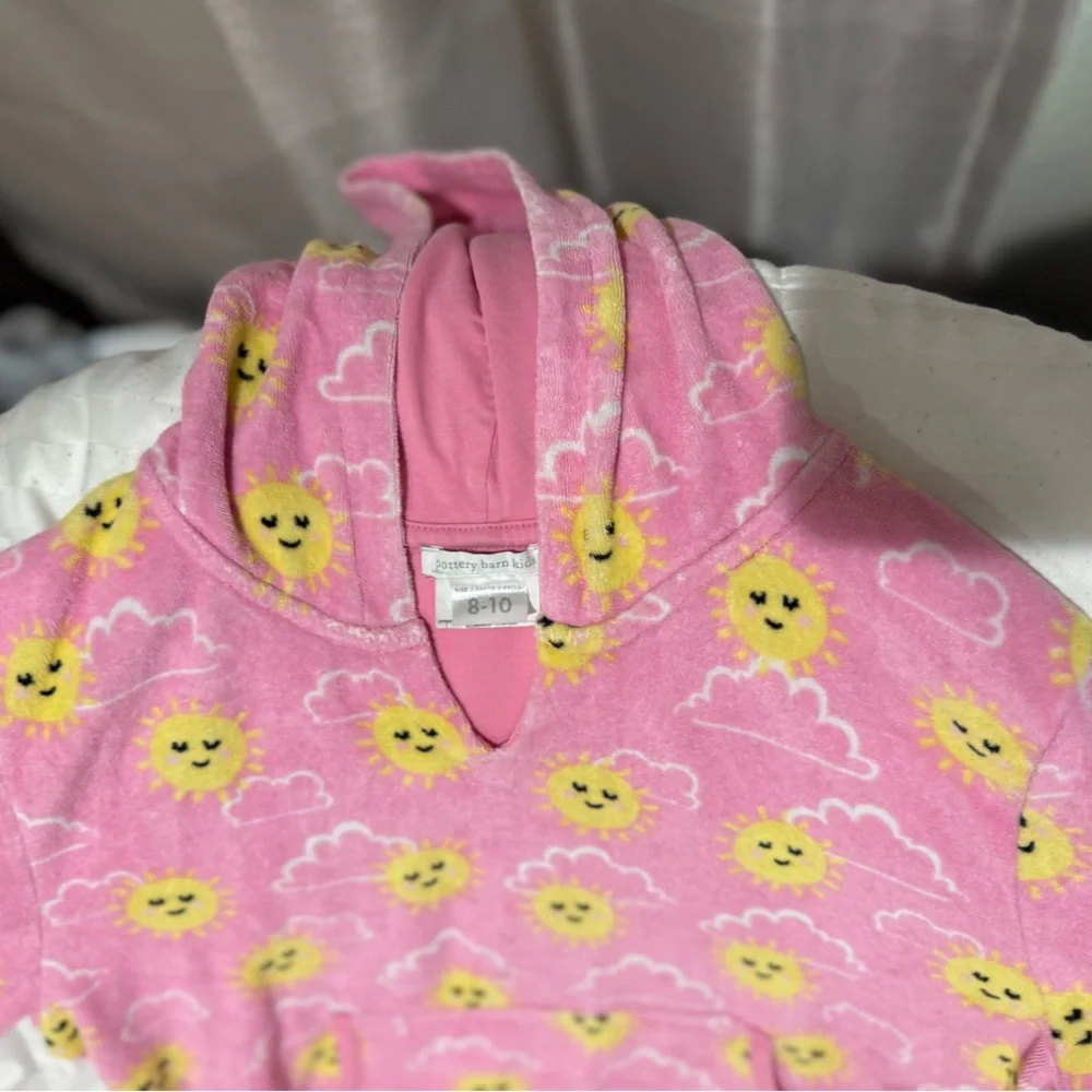 Pottery Barb Kinds Swim cover: Pink Hoodie with Sun and Cloud Print - Picture 3 of 3